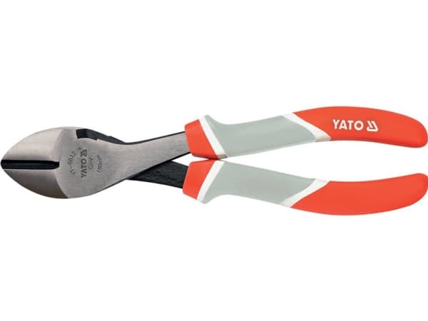 Yato YT-6612, Avbitertang, 55 - 62, Kromvanadiumstål, Polypropylen (PP), Termoplastisk gummi (TPR), Grå, Oransje, Hvit, 180 mm
