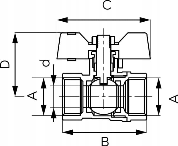 Ferro KUREK KUL.MOT.DN20 3/4" GW/W, F-COMFORT, Ferro KUREK KUL