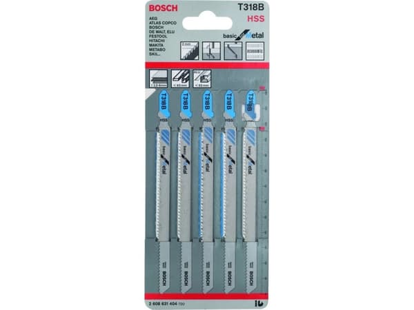 Bosch 2608631404, Stikksagblad, Aluminium, Rør, Profil, Blad metall, Høy-Hastighets Stål (HHS), Grå, 2 mm, 6 mm