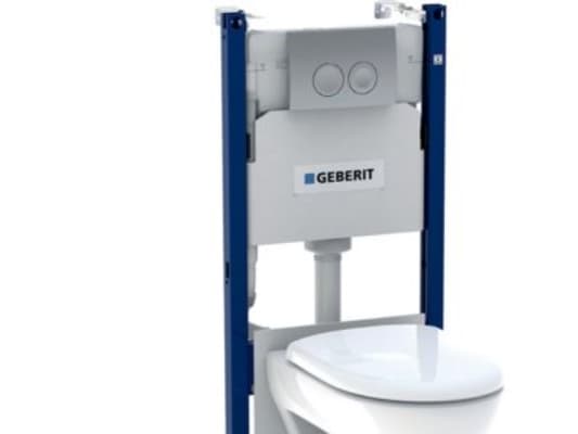 Geberit Renova sampak - hängande toalett/stol med inbyggd cist vit/matt krom