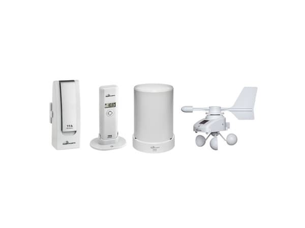 TFA-Dostmann WeatherHub, Ilmankosteus, Sadevesi, Lämpötila, Tuulen nopeus, Langaton, Wi-Fi, 868 MHz, -40 - 60 °C, LCD