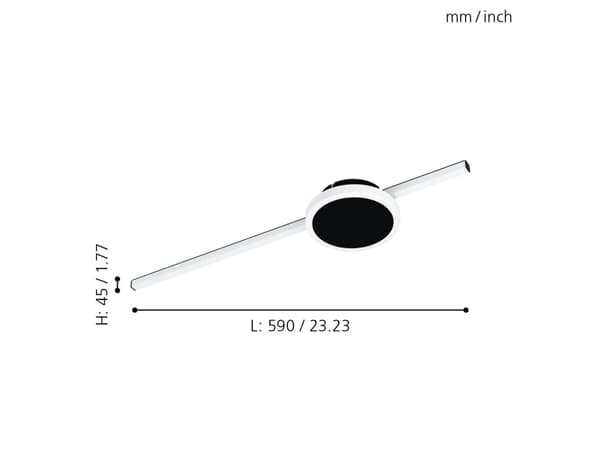 EGLO Sarginto, LED, IP20, Svart, Vit