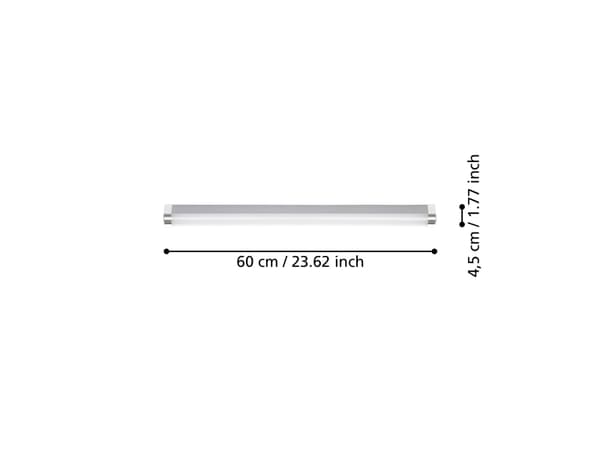 EGLO Tragacete 1, Krom, Silver, Plast, Stål, IP44, Badrum, Rektangel, LED