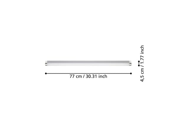EGLO Tragacete 1, Kromfarget, Sølv, Hvit, Plast, Stål, IP44, Universell, LED, 18,5 W