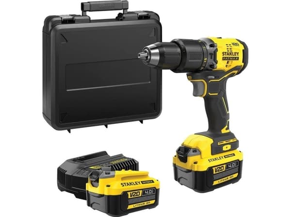 Brushless drill driver 18V Fatmax V20 2x4.0AH trunk