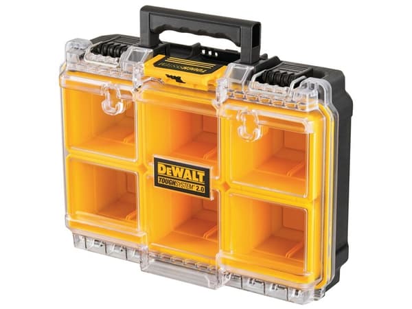 DeWALT ToughSystem 2.0, Musta, Läpinäkyvä, Keltainen, 6 taskua, 370 mm, 260 mm, 130 mm, 10 kg
