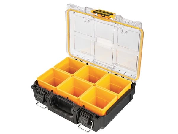 DeWALT ToughSystem 2.0, Musta, Läpinäkyvä, Keltainen, 6 taskua, 370 mm, 260 mm, 130 mm, 10 kg
