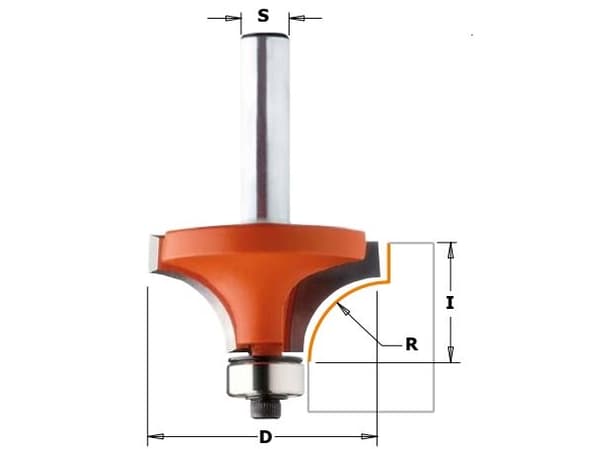 CMT Pyöristysjyrsin laakerilla 15.9 x 12.7mm R1.6mm varsi 8mm (938.160.11)