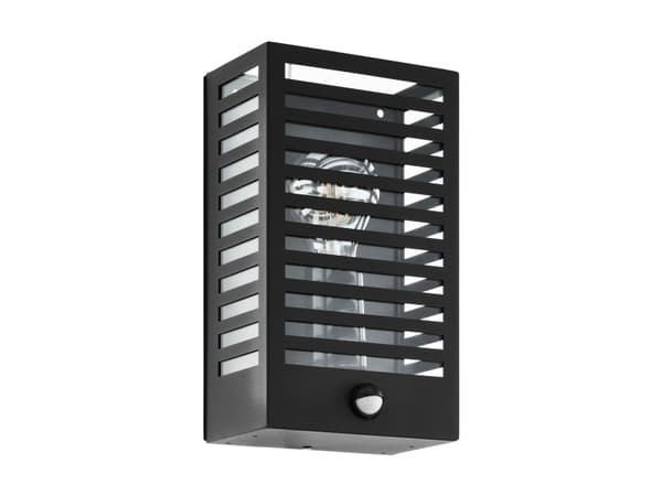 EGLO Alamonte 3, Vegglys, Sort, Aluminium, Stål, IP44, Fasade, Garage, I