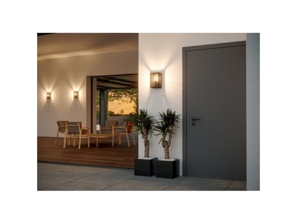 EGLO Alamonte 3, Vegglys, Sort, Aluminium, Stål, IP44, Fasade, Garage, I