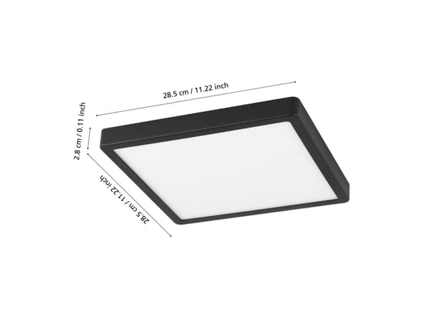 EGLO Fueva-Z, Smarttaklampe, ZigBee, Sort, Hvit, LED, Aluminium, Plast, Kjølig hvit, Nøytral hvit, Varm hvit