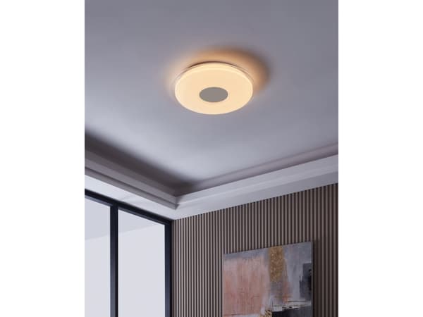 EGLO LANCIANO-Z, 4 ampuller, LED, 4960 lm, IP20, Kromfarget, Gjennomsiktig, Hvit