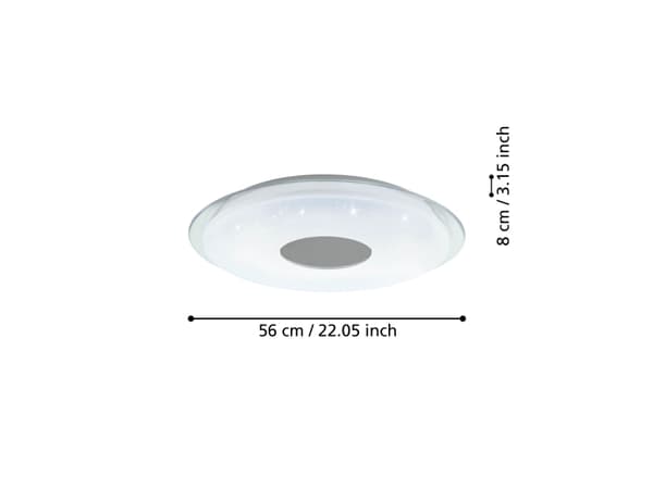 EGLO LANCIANO-Z, 4 ampuller, LED, 4960 lm, IP20, Kromfarget, Gjennomsiktig, Hvit