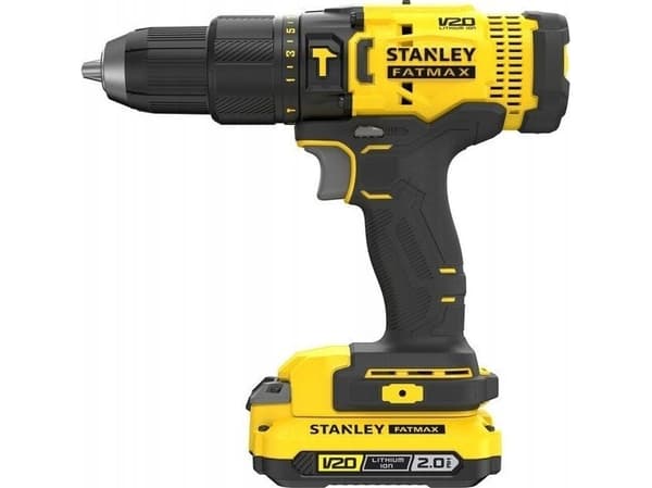 Stanley Drill/driver Slagbor/driver FATMAX V20 2x2Ah + tilbehør 50 stykker og veske SFMCD711DSA