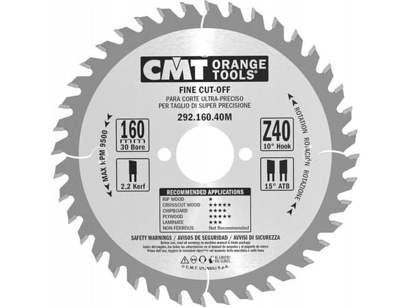CMT 292.160.40M Saw HM 160x30x2.2/1.6 Z = 40