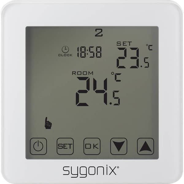 Sygonix SY-4961570 Touch 2 Rumstermostat Infälld Veckoprogram 1 st