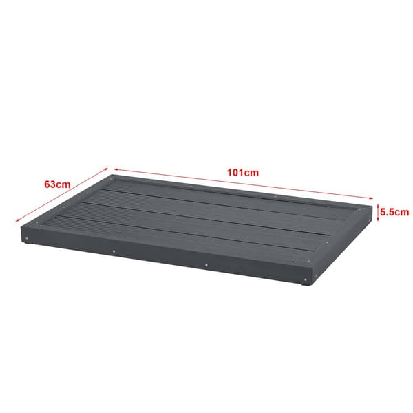 Golv till utedusch Nürtingen WPC 101x63x5,5 cm mörkgrå [en.casa]
