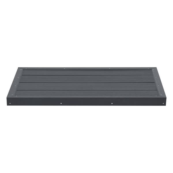 Golv till utedusch Nürtingen WPC 101x63x5,5 cm mörkgrå [en.casa]