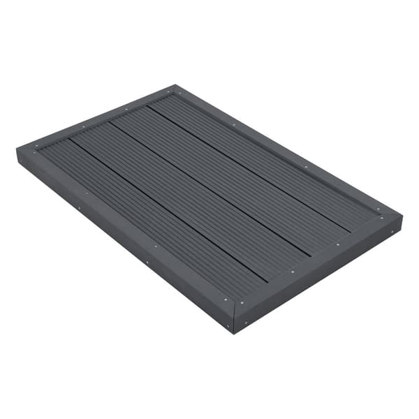 Golv till utedusch Nürtingen WPC 101x63x5,5 cm mörkgrå [en.casa]