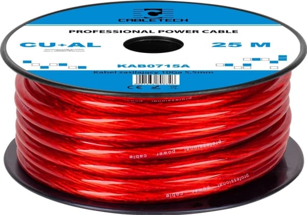 Peiying Automobilio kabelis 10Ga OD5.5mm CU+AL 25m