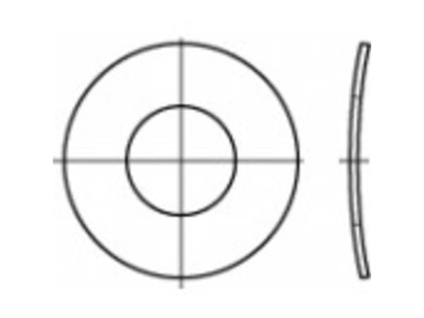 TOOLCRAFT 105917 Fjäderbrickor Inre diameter: 5,3 mm DIN 137 Fjäderstål galvaniserat 100 st