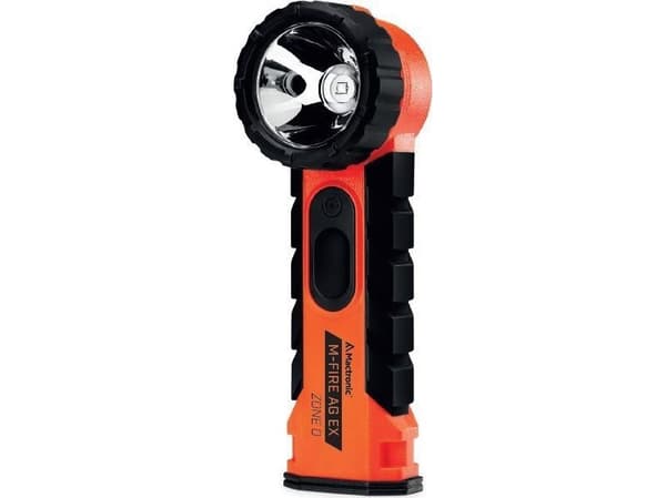 MacTronic kulmamallinen käsisoihtu, Mactronic M-FIRE AG, 323 lm, paristokäyttöinen (4x AA), (paristot, metalliklipsi, muoviklipsi), väri oranssi, laa