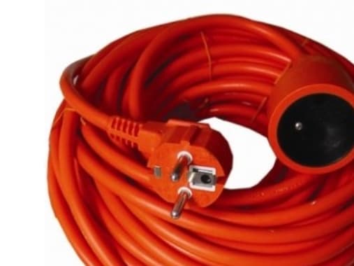 PremiumCord PPE2-20, 20 m, 1 AC-utgångar, Typ E/F, Orange, 250 V, 16 A
