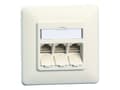 Pikkukuva 1 / 3: BTR E-DAT modul 3x8(8) UP - Planforsænket stikdåse - ren hvid, RAL 9010 - 3 porte - 3 porte