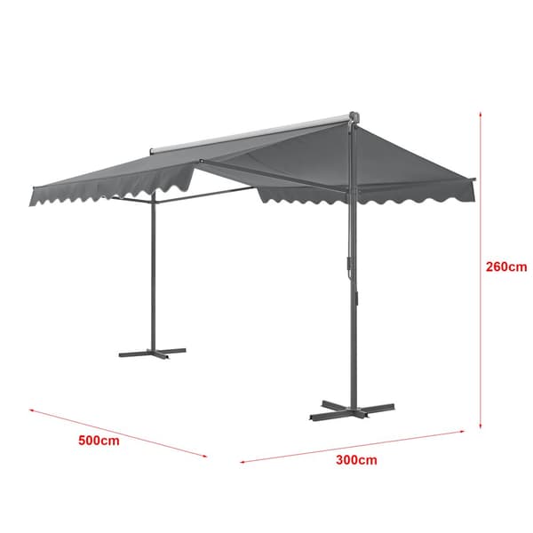 Fristående markis Selenizza 500x300x260cm mörkgrå [pro.tec]