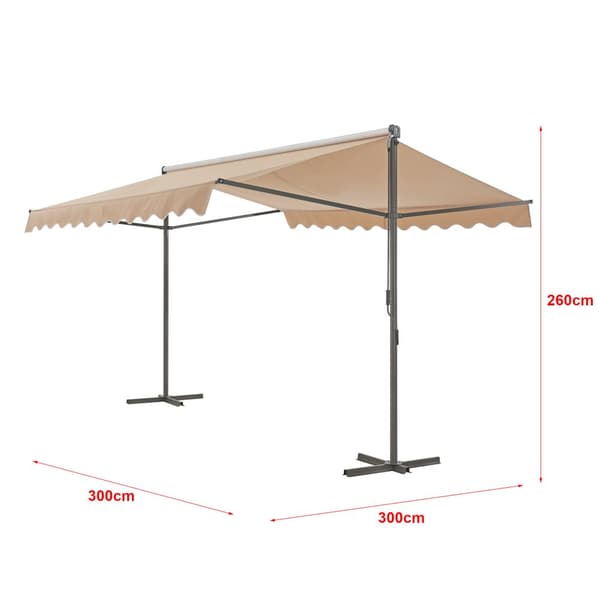 Fristående markis Selenizza 300x300x260cm sandfärg [pro.tec]