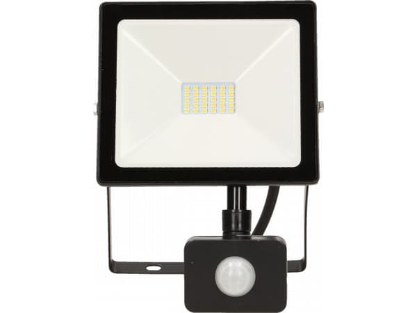 Orno ALLED 20W flomlys LED flomlys med PIR, 1600lm, IP44, 4000K, Alu+glass
