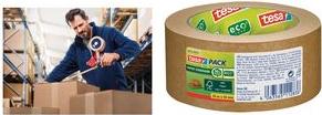 tesapack PAPPER ecoLogo förpackningstejp, 50 mm x 50 m brun, oblekt, slät pappersbärare, hög vidhäftningsstyrka, - 1 st (58291-0000-00)