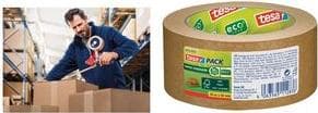 tesapack PAPPER ecoLogo förpackningstejp, 50 mm x 50 m brun, oblekt, slät pappersbärare, hög vidhäftningsstyrka, - 1 st (58291-0000-00)