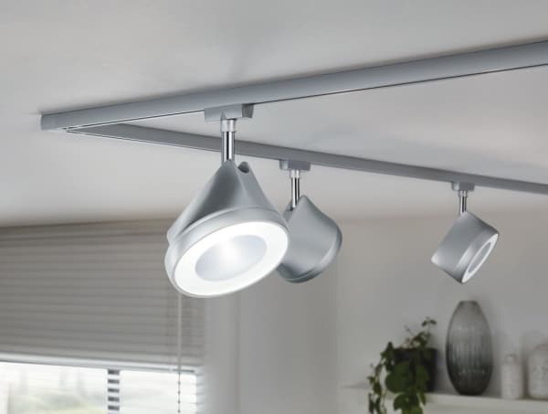 Paulmann Arena, Spotlight på skinne, 1 ampuller, LED, 15,3 W, 4000 K, Kromfarget
