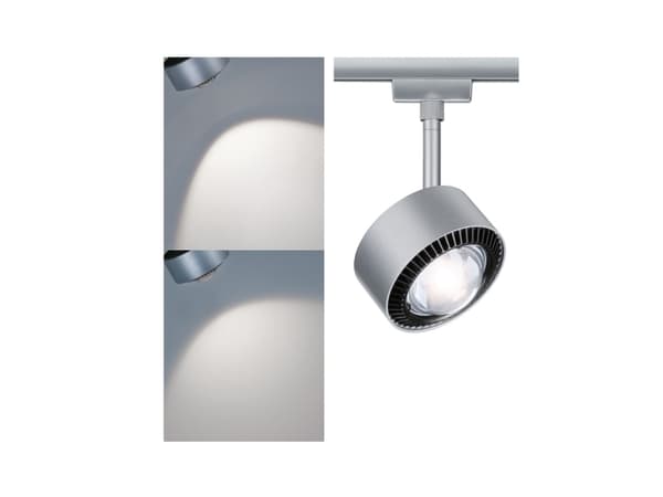 Paulmann Aldan, Spotlight på skinne, 1 ampuller, LED, 8 W, 4000 K, Sort, Kromfarget
