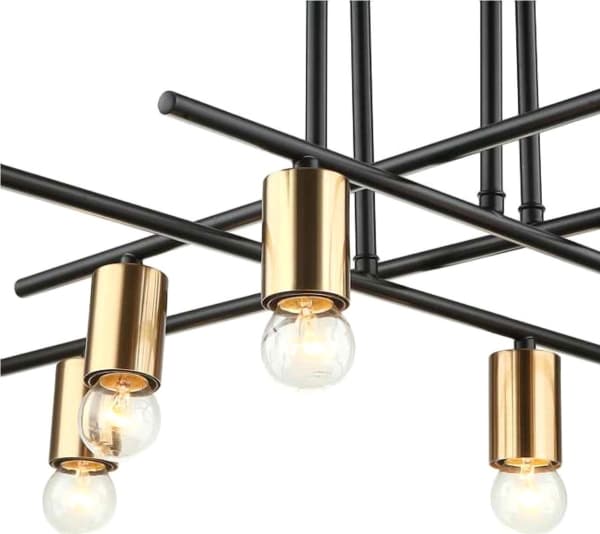 Hengelampe Italux Taklampe moderne industri NORMANI MDM3658/6 BK + BRO 6xE27 Italux