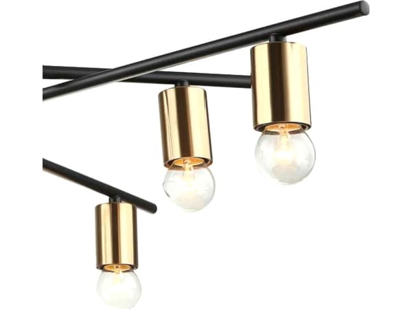 Hengelampe Italux Taklampe moderne industri NORMANI MDM3658/6 BK + BRO 6xE27 Italux