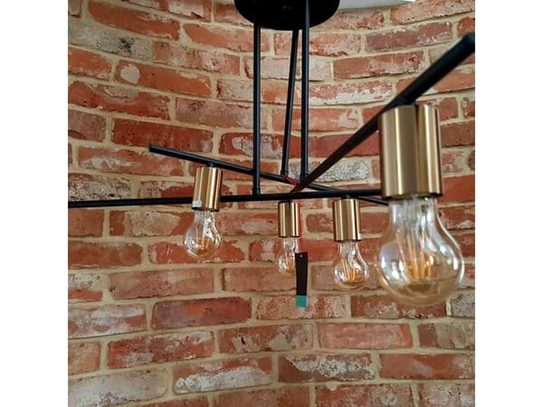 Hengelampe Italux Taklampe moderne industri NORMANI MDM3658/6 BK + BRO 6xE27 Italux