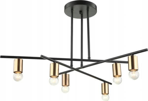 Hängande lampa Italux Taklampa modern industriell NORMANI MDM3658/6 BK + BRO 6xE27 Italux