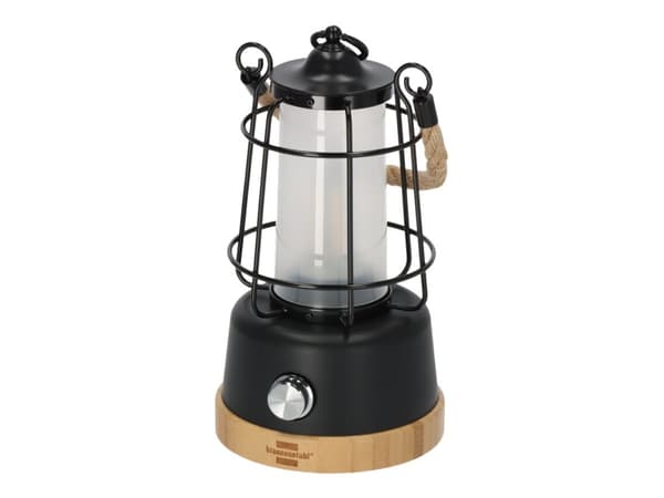 Brennenstuhl CAL 1 - Campinglampa - LED - 6 W - varmt till kallt vitt ljus - 2700-6500 K - svart, hemp Svart, Trä