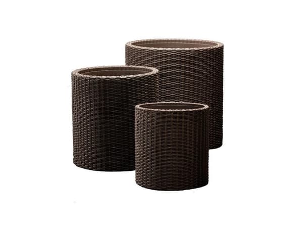Keter Set of flower pots Curver Keter CYLINDER PLANTERS S + M + L Brown 521
