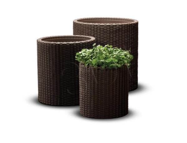 KETER sylinderplantekasser 220455 blomsterpotte (430 mm x 430 mm x 430 mm; brun farge)