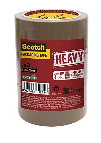 3M Scotch HV5066TB packtejp HEAVY, 3 rullar, 50 mm x 66 m, brun