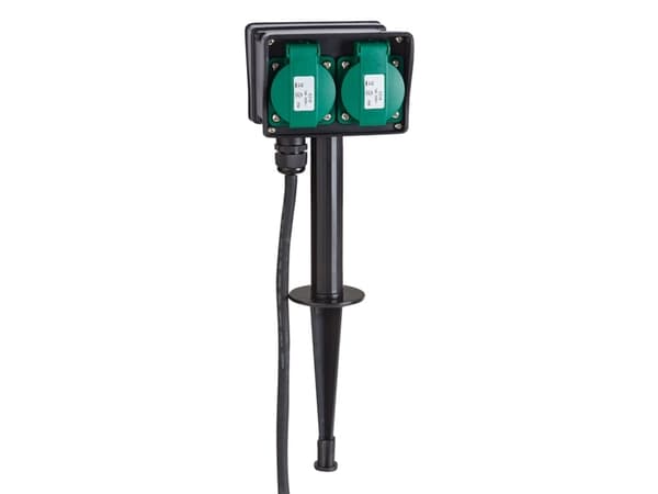 GRIPO havespyd med 2 udtag og timer IP44 - 2071226