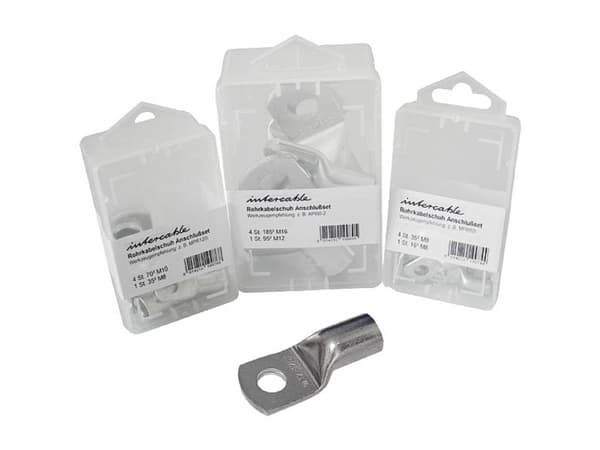 Intercable ICR106SB10 Ongeïsoleerde kabelschoen 180° 10mm² M6 vertind R-Serie Doos10st Rørkabelsko Fortinnet 180 ° M6 10 mm² Hul-dia.: 6 mm 10 stk Ca