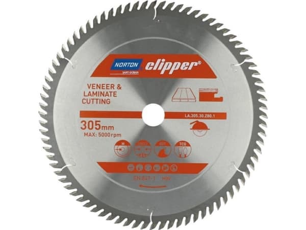 NORTON CIRCULAR SAW 305mm x 30mm x 80z LAMINATES AND VENEERE (3.0/2.2)