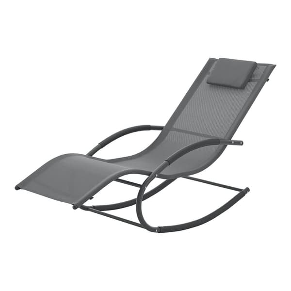 Solsäng Tarent gungande mörkgrå 174x63x88 cm [en.casa]
