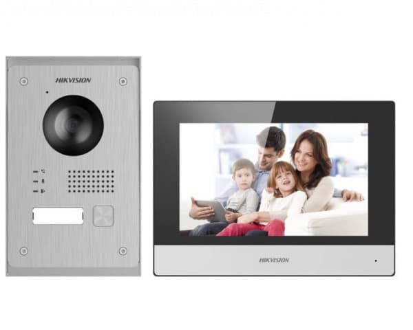 Hikvision Digital Technology DS-KIS703-P, 17,8 cm (7"), TFT, 1024 x 600 piksler, Kapasitiv, Sølv, IP65