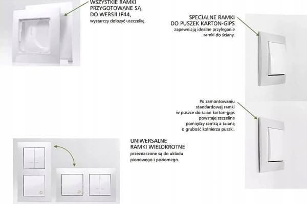 Contact-Simon Simon 54 Premium 2-jakkukehys kipsilevyrasioille IP20 / IP44 musta matta DRK2/49