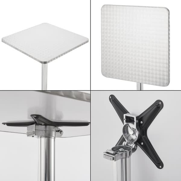 Barbord Järpen silver vikbar bordsskiva 75-115x60x60 cm [en.casa]